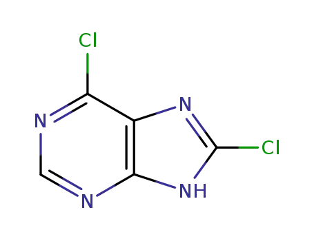 Molecular Structure of 19916-15-5 (6,8-DICHLOROPURINE)