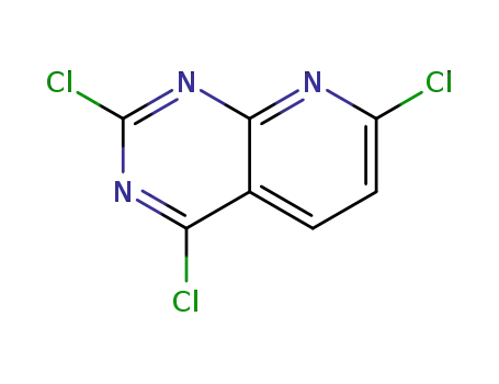 Molecular Structure of 938443-20-0 (2,4,7-Trichloropyrido[2,3-d]pyrimidine)