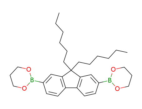 Molecular Structure of 250597-29-6 (9,9-Dihexylfluorene-2,7-bis(trimethyleneborate))
