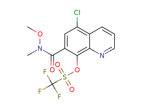 Molecular Structure of 1312684-94-8 (5-chloro-7-{[methoxy(methyl)amino]carbonyl}quinolin-8-yl trifluoromethanesulfonate)
