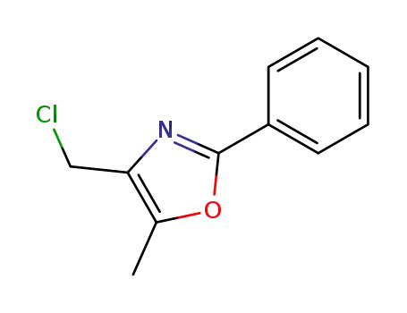 Molecular Structure of 103788-61-0 (4-(CHLOROMETHYL)-5-METHYL-2-PHENYL-1,3-OXAZOLE)
