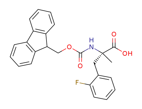 Molecular Structure of 1172127-44-4 ((S)-N-FMOC-alpha-Methyl-2-fluorophenylalanine, 98% ee, 98%)
