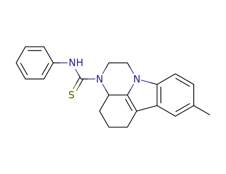 Molecular Structure of 102269-32-9 (3-(N-Phenylthiocarbamoyl)-8-methyl-2,3,3a,4,5,6-hexahydro-1H-pyrazino<3,2,1-j,k>carbazole)