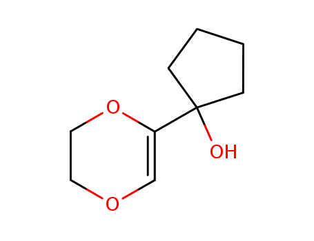 Molecular Structure of 101823-10-3 (Cyclopentanol, 1-(5,6-dihydro-1,4-dioxin-2-yl)-)