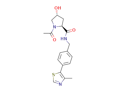 Molecular Structure of 1448187-20-9 ((2S,4R)-1-acetyl-4-hydroxy-N-(4-(4-methylthiazol-5-yl)benzyl)pyrrolidine-2-carboxamide)