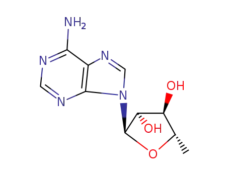 Molecular Structure of 4152-76-5 (2-(6-aminopurin-9-yl)-5-methyl-oxolane-3,4-diol)