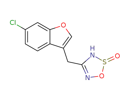 Molecular Structure of 128105-10-2 (3H-1,2,3,5-Oxathiadiazole, 4-[(6-chloro-3-benzofuranyl)methyl]-,
2-oxide)