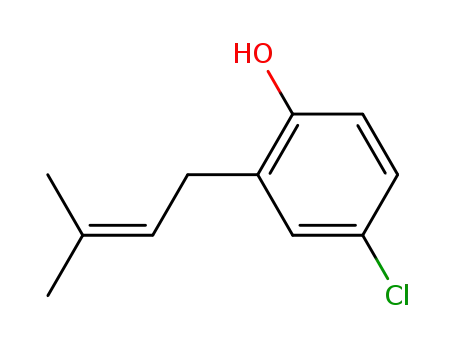 Molecular Structure of 59516-92-6 (Phenol, 4-chloro-2-(3-methyl-2-butenyl)-)