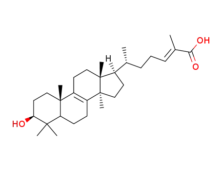Molecular Structure of 86420-19-1 ((24E)-3β-Hydroxy-5α-lanosta-8,24-dien-26-oic acid)