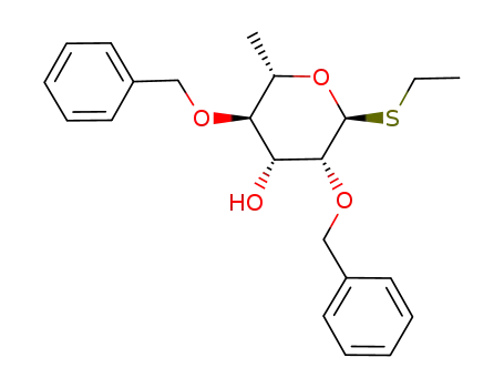 Molecular Structure of 156626-44-7 (ethyl 2,4-di-O-benzoyl-1-thio-α-L-rhamnopyranoside)