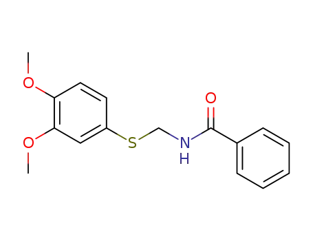 Molecular Structure of 33858-93-4 (Benzamide, N-[[(3,4-dimethoxyphenyl)thio]methyl]-)