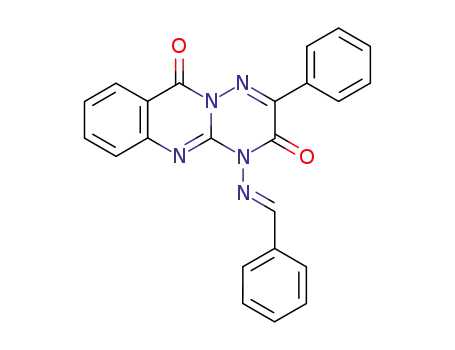 Molecular Structure of 89988-51-2 (3H-[1,2,4]Triazino[3,2-b]quinazoline-3,10(4H)-dione,
2-phenyl-4-[(phenylmethylene)amino]-)