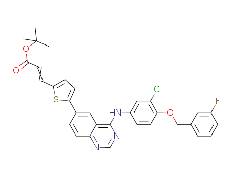 3-[5-{4-(3-Chloro-4-(3-fluorobenzyloxy)phenylamino)quinazolin-6-yl}thiophene-2-yl] acrylic acid tert-butyl ester