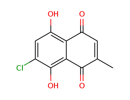 Molecular Structure of 13720-75-7 (1,4-Naphthalenedione, 7-chloro-5,8-dihydroxy-2-methyl-)
