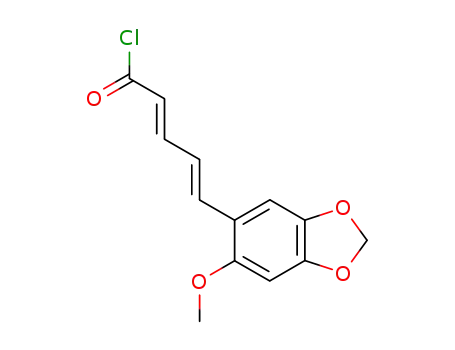 Molecular Structure of 62937-62-6 (2,4-Pentadienoyl chloride, 5-(6-methoxy-1,3-benzodioxol-5-yl)-)