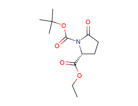 144978-12-1,BOC-PYR-OET,1,2-Pyrrolidinedicarboxylicacid, 5-oxo-, 1-(1,1-dimethylethyl) 2-ethyl ester, (S)-;1-Butoxycarbonyl-L-pyroglutamic acid ethyl ester;EthylN-tert-butoxycarbonylpyroglutamate;N-tert-Butoxycarbonylpyroglutamic acidethyl ester;