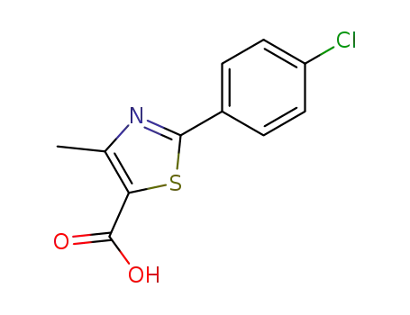 Molecular Structure of 54001-17-1 (2-(4-CHLOROPHENYL)-4-METHYL-1,3-THIAZOLE-5-CARBOXYLIC ACID)