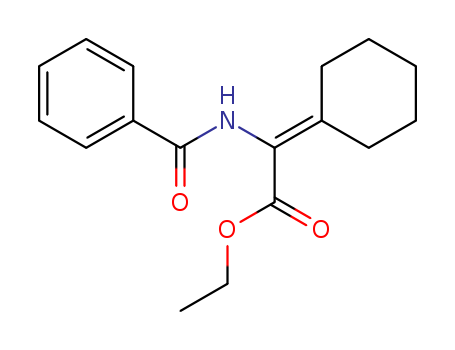 Molecular Structure of 19642-36-5 (Acetic acid, (benzoylamino)cyclohexylidene-, ethyl ester)