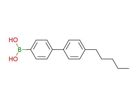 Molecular Structure of 121554-18-5 ((4'-Pentyl[1,1'-biphenyl]-4-yl)-boronic acid)