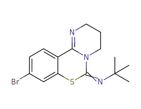Molecular Structure of 1394235-81-4 (9-bromo-N-(tert-butyl)-3,4-dihydro-2H,6H-pyrimido[1,2-c][1,3]benzothiazin-6-imine)