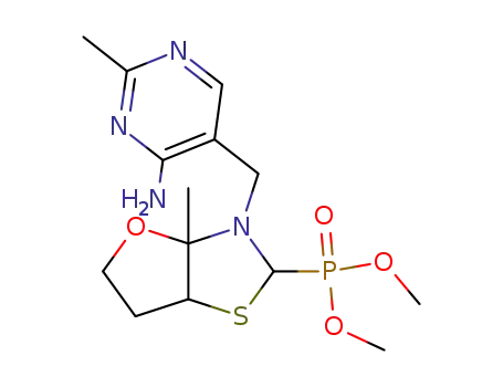 Molecular Structure of 17749-80-3 ([3-(4-amino-2-methyl-pyrimidin-5-ylmethyl)-3a-methyl-hexahydro-furo[2,3-<i>d</i>]thiazol-2-yl]-phosphonic acid dimethyl ester)