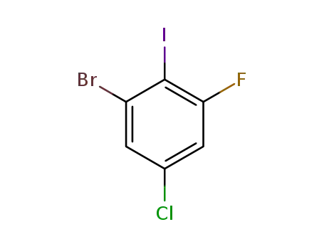 Molecular Structure of 201849-16-3 (1-Bromo-5-chloro-3-fluoro-2-iodobenzene)