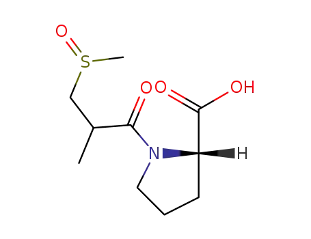 Molecular Structure of 78636-28-9 (L-Proline, 1-[2-methyl-3-(methylsulfinyl)-1-oxopropyl]-, (2S)-)
