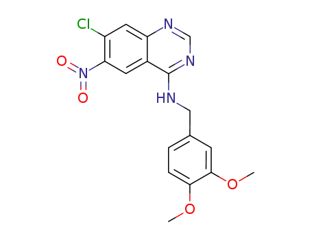 Molecular Structure of 1027497-44-4 ((7-chloro-6-nitro-quinazolin-4-yl)-(3,4-dimethoxy-benzyl)-amine)