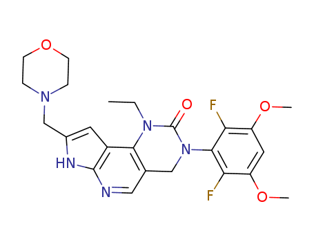 1513857-77-6,3-(2,6-difluoro-3,5-dimethoxyphenyl)-1-ethyl-8-(morpholin-4-ylmethyl)-1,3,4,7-tetrahydro-2H-pyrrolo[3’,2’:5,6]pyrido[4,3-d]pyrimidin-2-one,3-(2,6-difluoro-3,5-dimethoxyphenyl)-1-ethyl-8-(morpholin-4-ylmethyl)-1,3,4,7-tetrahydro-2H-pyrrolo[3’,2’:5,6]pyrido[4,3-d]pyrimidin-2-one