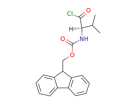 Molecular Structure of 198545-90-3 (Carbamic acid, [(1R)-1-(chlorocarbonyl)-2-methylpropyl]-,
9H-fluoren-9-ylmethyl ester)