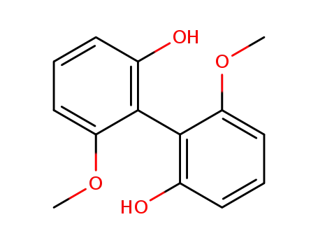 Molecular Structure of 107777-49-1 ([1,1'-Biphenyl]-2,2'-diol, 6,6'-dimethoxy-)