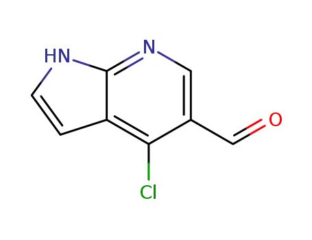 Molecular Structure of 958230-19-8 (4-Chloro-1H-pyrrolo[2,3-b]pyridine-5-carbaldehyde)