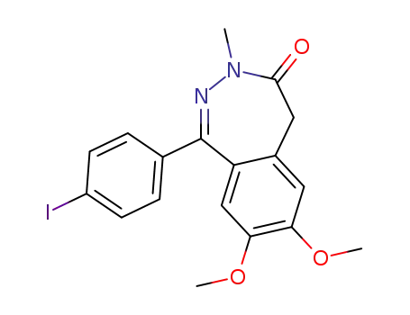Molecular Structure of 477741-83-6 (4H-2,3-Benzodiazepin-4-one,
3,5-dihydro-1-(4-iodophenyl)-7,8-dimethoxy-3-methyl-)