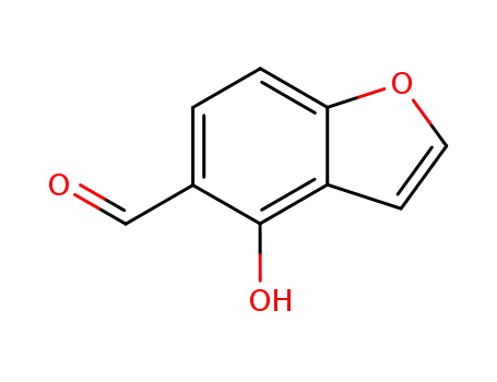 Molecular Structure of 59292-71-6 (5-Benzofurancarboxaldehyde,  4-hydroxy-)
