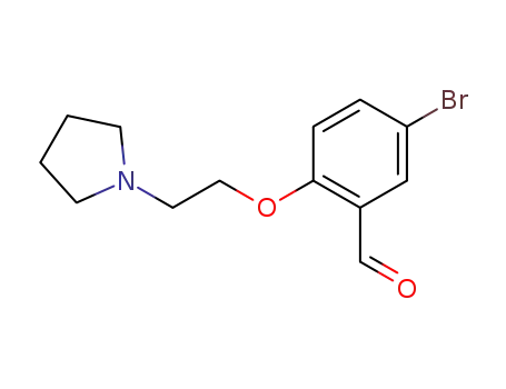 Molecular Structure of 866930-38-3 (5-bromo-2-(2-(pyrrolidin-1-yl)ethoxy)benzaldehyde)