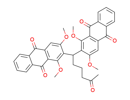 9,10-Anthracenedione, 2,2'-(5-oxohexylidene)bis[1,3-dimethoxy-