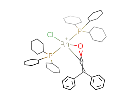 Molecular Structure of 365215-02-7 (trans-chlorobis(tricyclohexylphosphine)(η2-C,O-diphenylketene)rhodium)