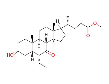 Molecular Structure of 462122-38-9 ((3α,5β,6α)-6-ethyl-3-hydroxy-7-oxo-cholan-24-oic acid methyl ester  (BTC-C1))