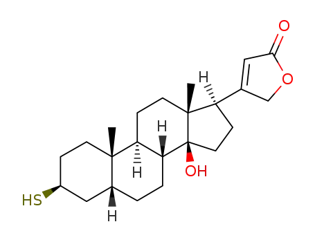 Molecular Structure of 156400-55-4 (3β-mercapto-14β-hydroxy-5β-card-20(22)-enolide)