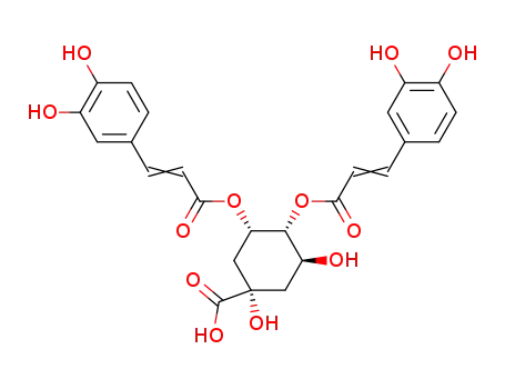 Molecular Structure of 14534-61-3 ((1S,3R,4R,5R)-3,4-Bis[[(E)-3-(3,4-dihydroxyphenyl)prop-2-enoyl]oxy]-1,5-dihydroxycyclohexane-1-carboxylic acid)