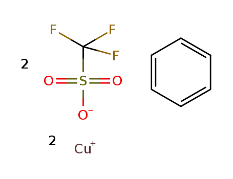 Molecular Structure of 37234-97-2 (COPPER(I) TRIFLUOROMETHANESULFONATE BENZENE COMPLEX (2:1))