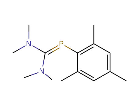 Molecular Structure of 80592-11-6 (Methanediamine,
N,N,N',N'-tetramethyl-1-[(2,4,6-trimethylphenyl)phosphinidene]-)