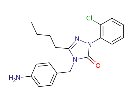 Molecular Structure of 150312-88-2 (3H-1,2,4-Triazol-3-one,
4-[(4-aminophenyl)methyl]-5-butyl-2-(2-chlorophenyl)-2,4-dihydro-)