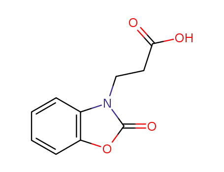 Molecular Structure of 13610-59-8 (3-(2-OXO-2,3-DIHYDRO-1,3-BENZOXAZOL-3-YL)PROPANOIC ACID)
