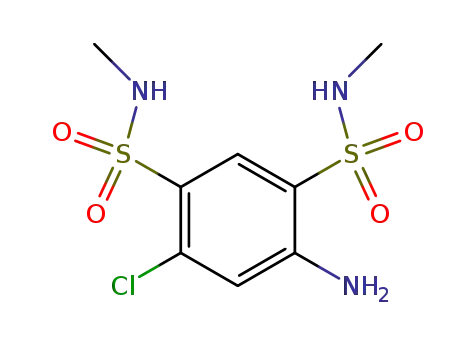 Molecular Structure of 1027-12-9 (4-Amino-6-chloro-N,N'-dimethyl-1,3-benzenedisulfonamide)