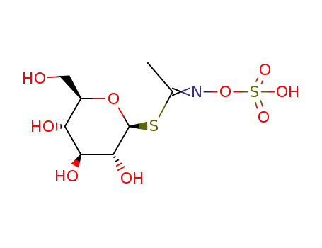 Molecular Structure of 497-77-8 ((2R,3R,4S,5R,6S)-3,4,5-trihydroxy-2-(hydroxymethyl)-6-(C-methyl-N-sulf onatooxy-carbonimidoyl)sulfanyl-oxane)