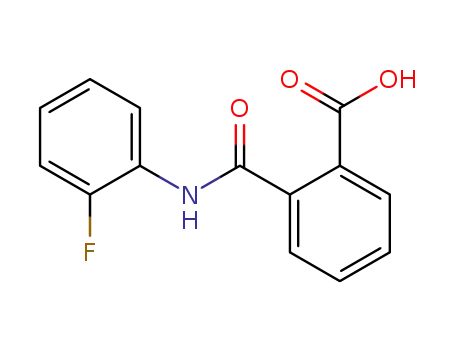 Molecular Structure of 19336-75-5 (2-[[(2-FLUOROPHENYL)AMINO]CARBONYL]-BENZOIC ACID)