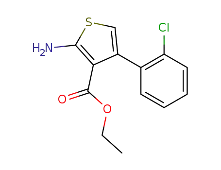 Molecular Structure of 325724-66-1 (ETHYL 2-AMINO-4-(2-CHLOROPHENYL)THIOPHENE-3-CARBOXYLATE)