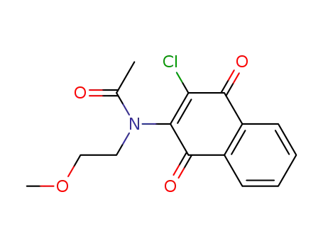 Molecular Structure of 354824-10-5 (N-(3-chloro-1,4-dioxo-1,4-dihydronaphthalen-2-yl)-N-(2-methoxyethyl)acetamide)