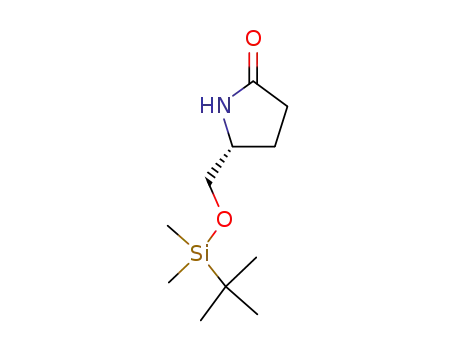 Molecular Structure of 128899-30-9 ((2R)-2-[[[(1,1-DIMETHYLETHYL)DIMETHYLSILYL]OXY]METHYL]-5-OXO-1-PYRROLIDINE)